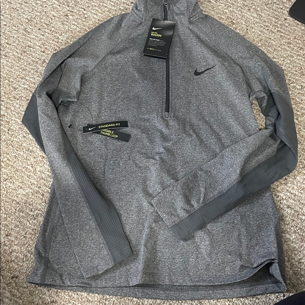 Nike Heather Gray Quarter-Zip Top